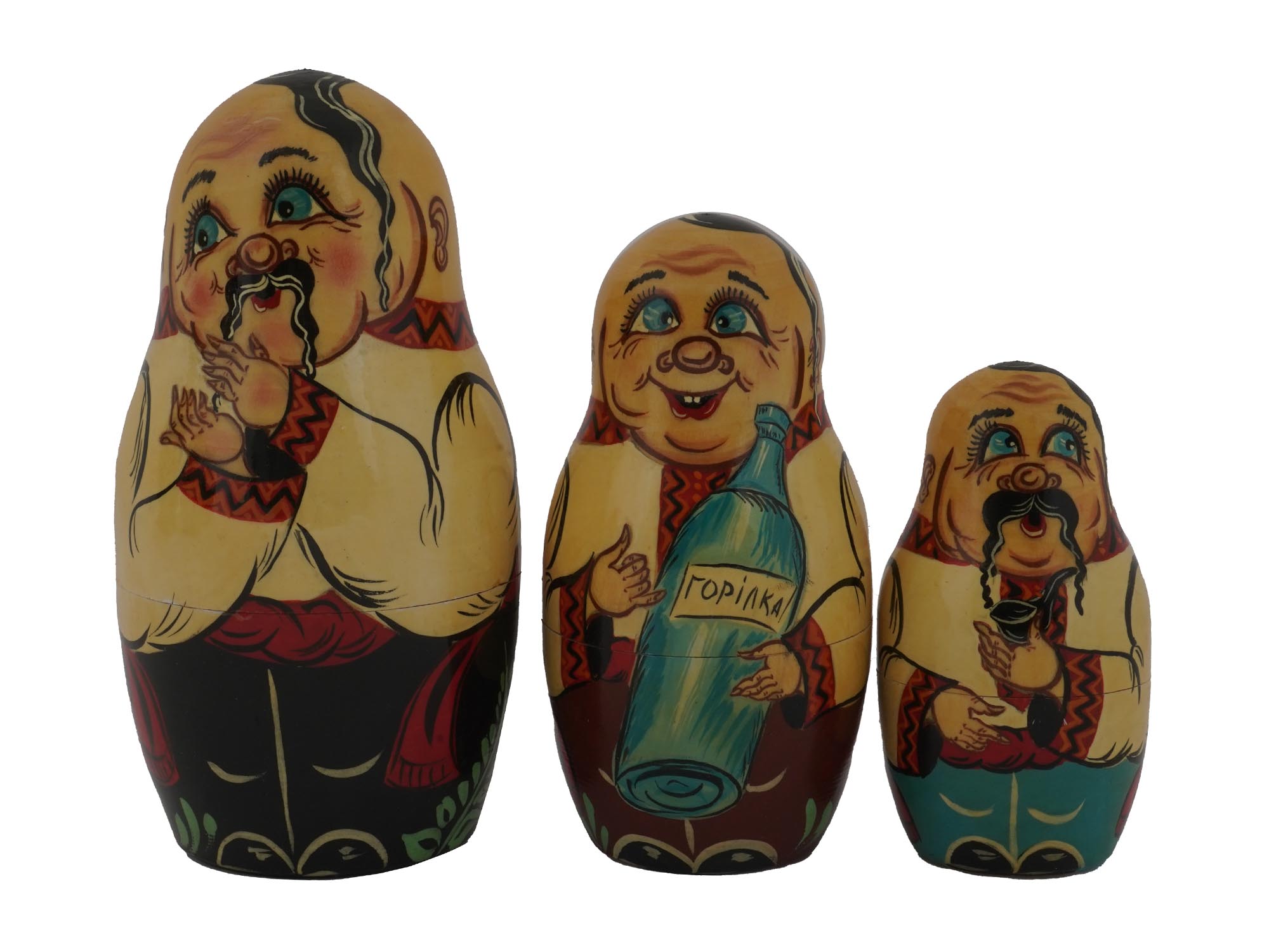 RUSSIAN MATRYOSHKA DOLLS WITH UKRAINIAN MEN, 1993 PIC-4